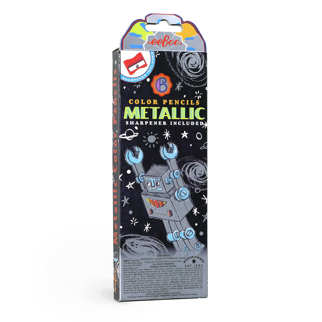 Silver Robot Metallic Pencils - Untamed Post