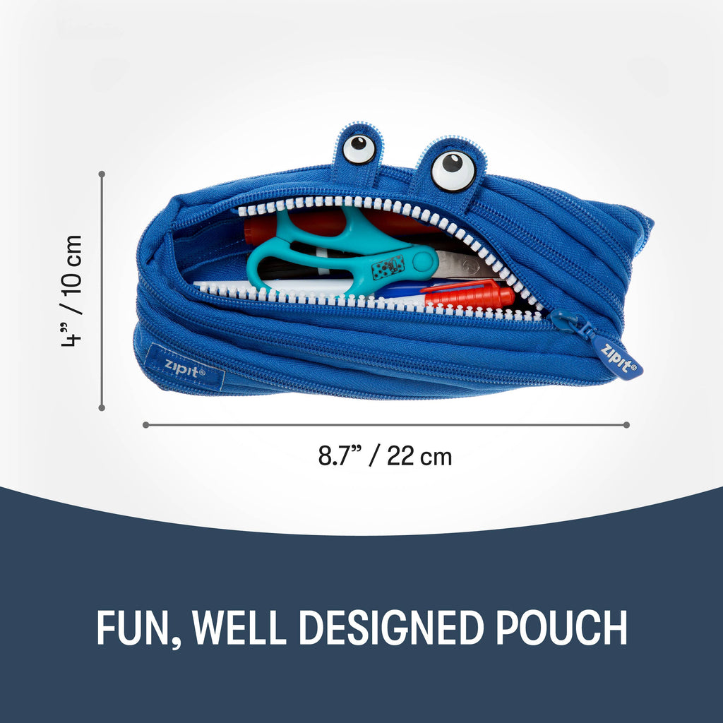 ZIPIT Monster Pencil Case, Blue - Untamed Post