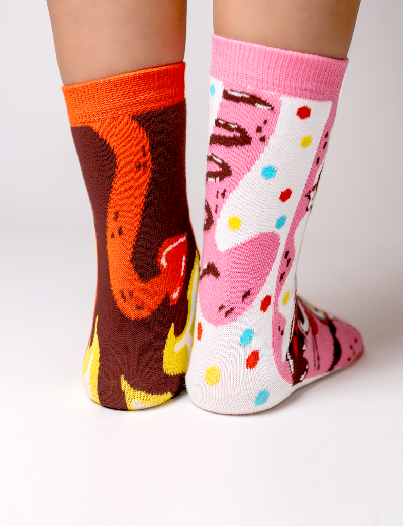 Purrty Sweet & Feline Spicy Mismatched Cat Socks for Adults - Untamed Post