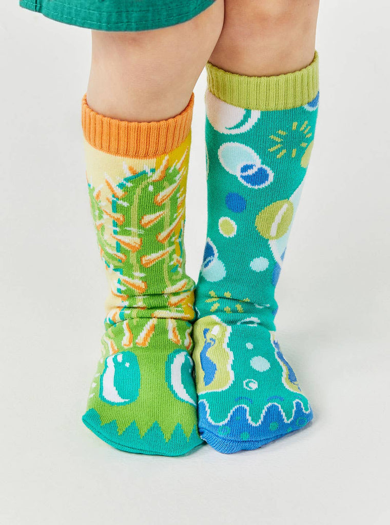 Pokey & Poppy - Mismatched Cactus Bubble Non-Slip Kids Socks - Untamed Post