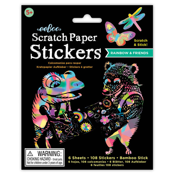 Rainbow and Friends Scratch Paper Stickers - Untamed Post