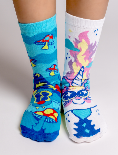 Abra & Catabra Magical Cats Non-Slip Gripper Socks for Kids - Untamed Post