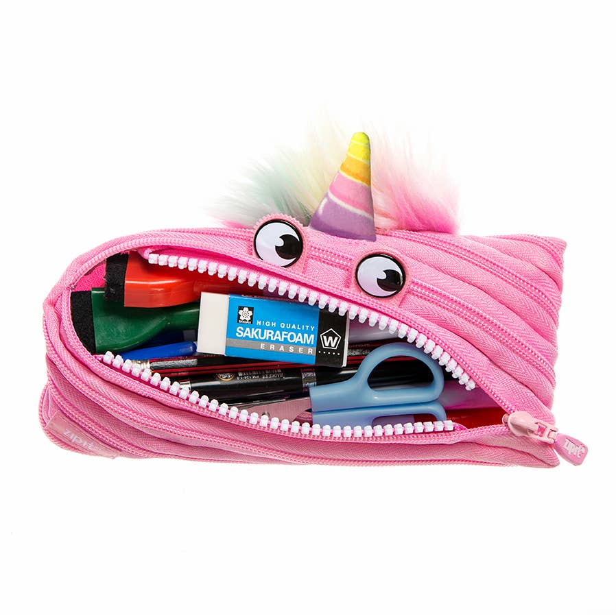 ZIPIT Unicorn Pencil Case, Pink - Untamed Post