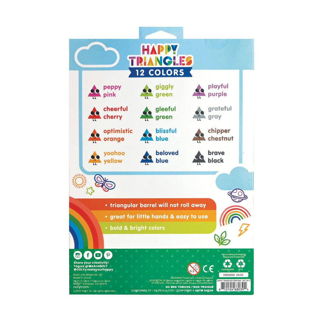 Happy Triangles Jumbo Crayons - Set of 12 - Untamed Post